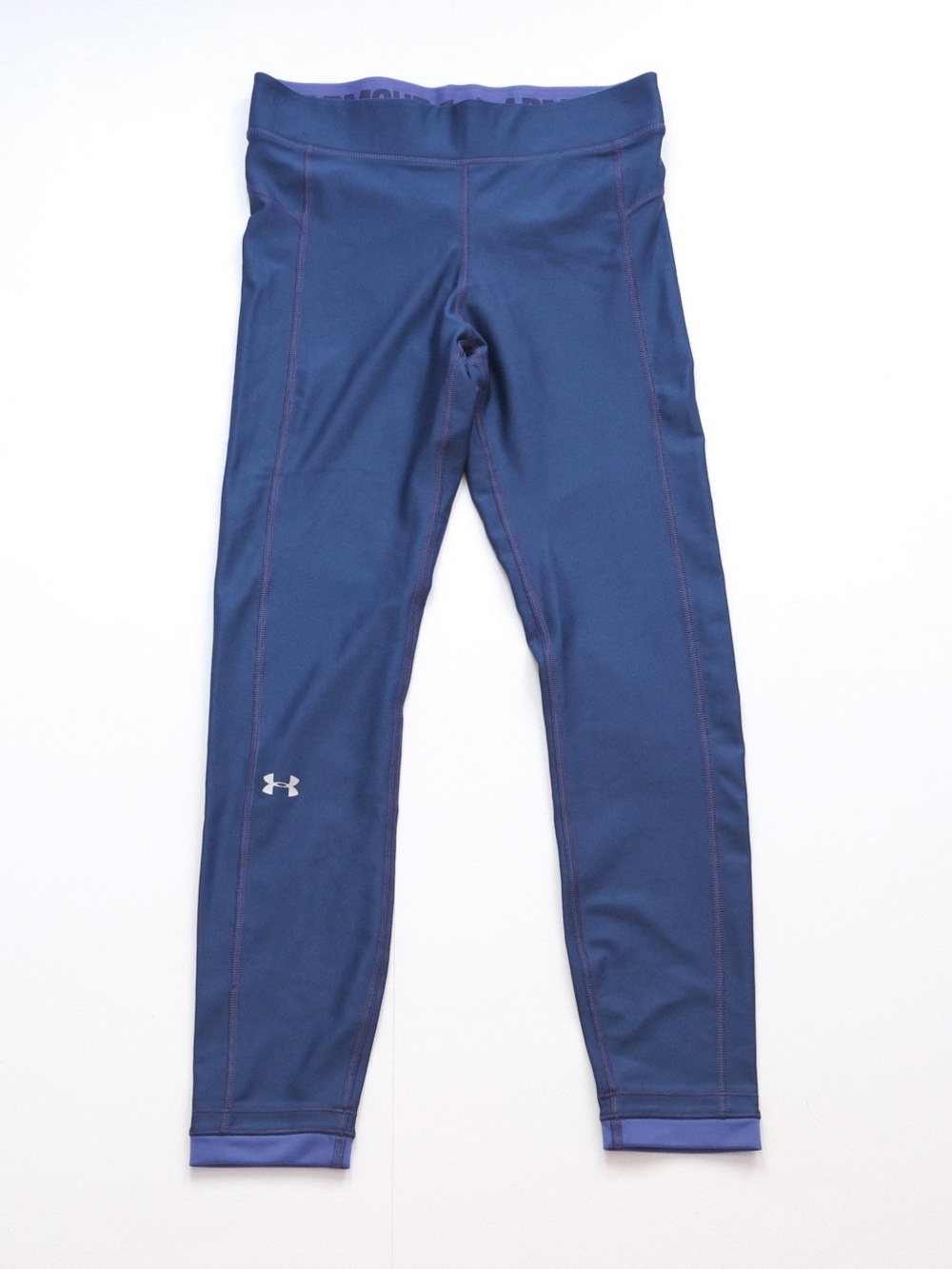 Under Armour Navy & Purple Heat Gear Compression Leggings - Size Small